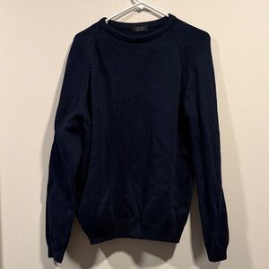 Zara Men's Deep Blue Crewneck Sweater